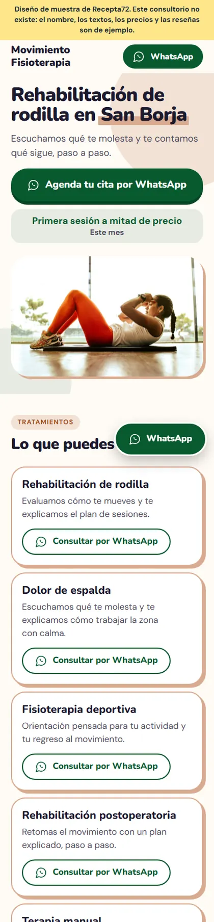 Diseño de muestra para fisioterapia